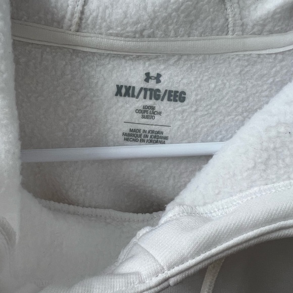 NWOT Under Armour Rival Fleece Big Logo Hoodie Men's XXL White - Picture 3 of 7